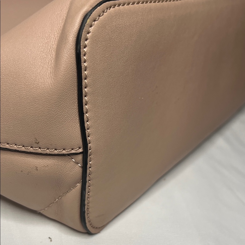 GUESS Quilted Taupe/Beige Leather-Look Tote - Picture 6 of 10